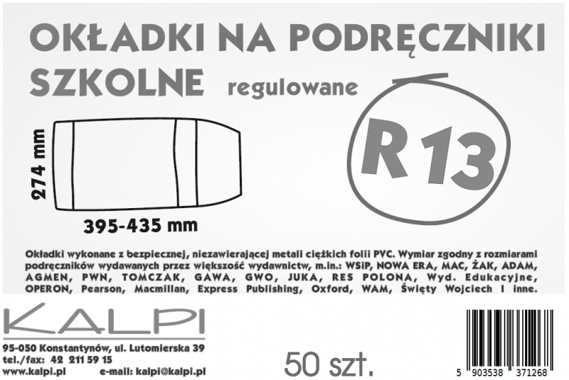 OKŁADKA R13 KALPI A/50 WYS 27,4