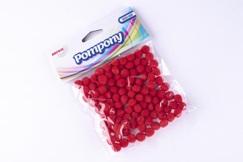 POMPONY CZERWONE 10MM BREWIS WALENTYNKI