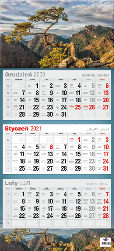 KALENDARZ TRÓJDZIELNY PŁASKI 2027