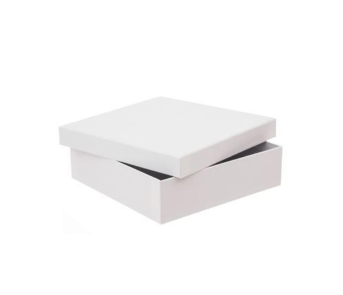 PUDEŁKO TEKTUROWE 23,5X23,5X6,5CM BIAŁY