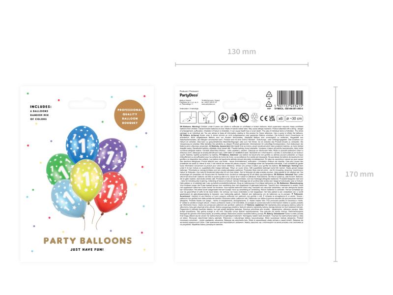 BALONY 1ST BIRTHDAY METALLIC MIX 30CM