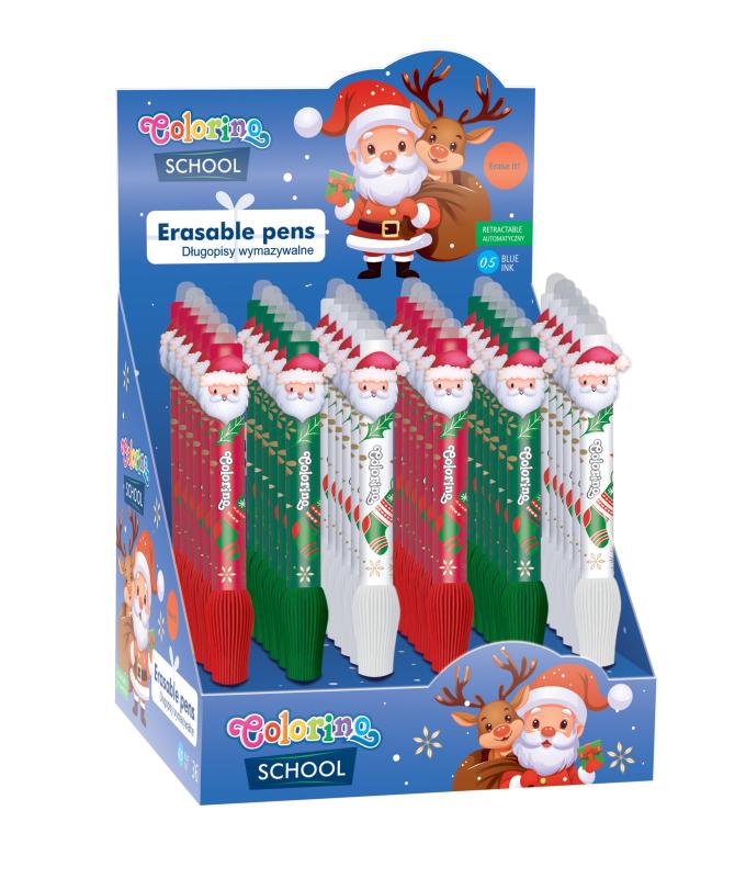 DŁUGOPIS PATIO WYMAZYWALNY XMAS A/36 AUTOMATYCZNY GRIP COLORINO #ŚWIĘTA