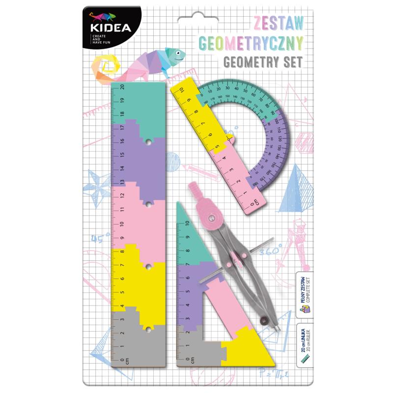 ZESTAW GEOMETRYCZNY B PUZZLE 20CM 4 ELEMENTY KIDEA