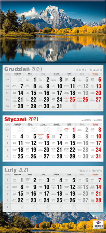 KALENDARZ TRÓJDZIELNY PŁASKI 2027