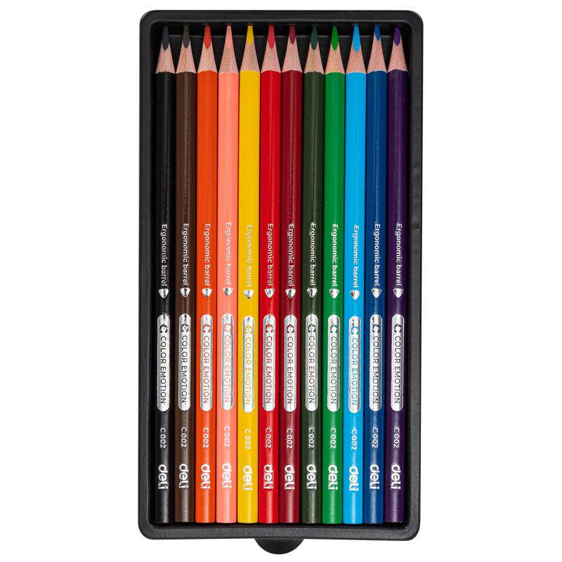 KREDKI 12 OŁÓWKOWE TRÓJKĄTNE COLOR EMOTION DELI