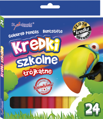 KREDKI BAMBINO 24 OŁÓWKOWE TRÓJKĄTNE 18CM