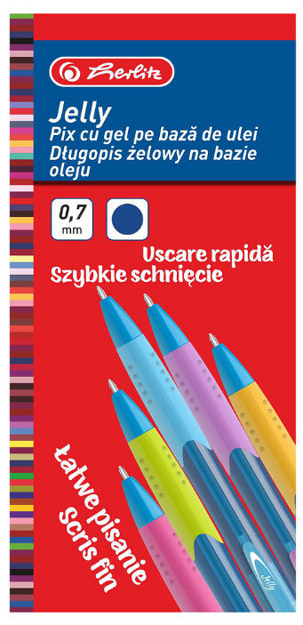 DŁUGOPIS HERLITZ ŻELOWY JELLY 0,7 NIEBIESKI A12