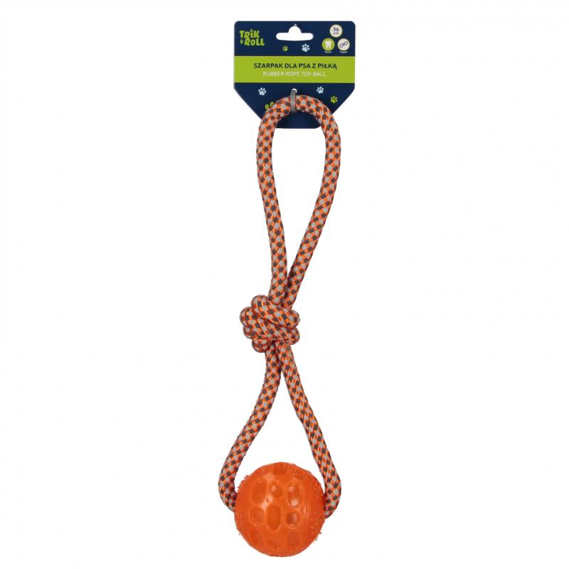 ZABAWKA DLA PSA SZARPAK PIŁKA POMARAŃCZOWA 36CM TRIK
