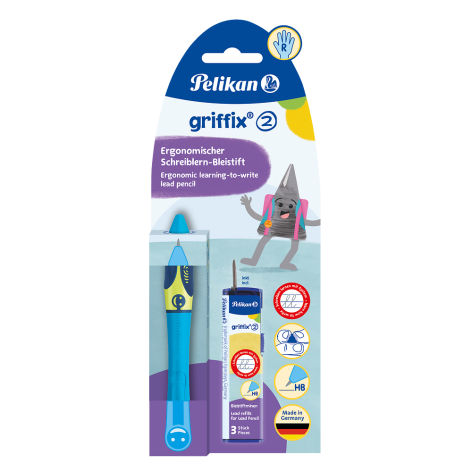 OŁÓWEK PELIKAN GRIFFIX NEON FRESH BLUE +WKŁ BL1