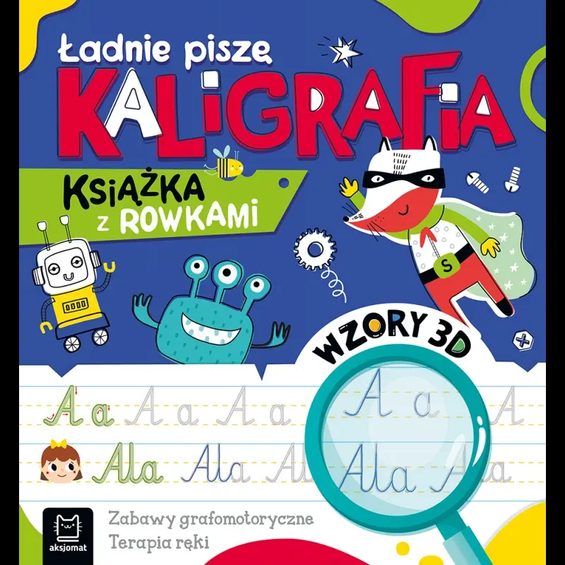 KSIĄŻECZKA KALIGRAFIA.ŁADNIE PISZĘ, KSIĄŻECZKA Z ROWKAMI. 3D, ZABAWY GRAFOMOTORYCZNE, TERAPIA RĘKI
