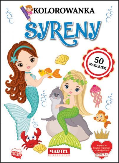 KSIĄŻECZKA KOLOROWANKA SYRENY Z NAKLEJKAMI