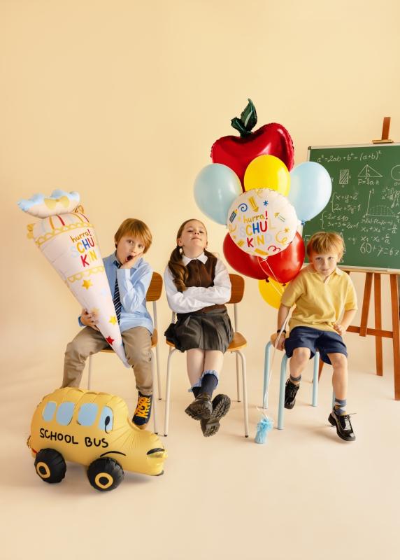 BALON FOLIOWY ROŻEK HURRA SCHULKIND 34X99CM KREMOWY