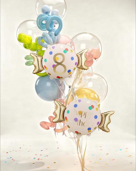 BALON FOLIOWY CUKIEREK HAPPY BIRTHDAY 61X37CM MIX