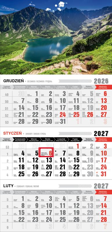 KALENDARZ TRÓJDZIELNY KTM JEDNOPLANSZOWY Z MAGNESEM 2027