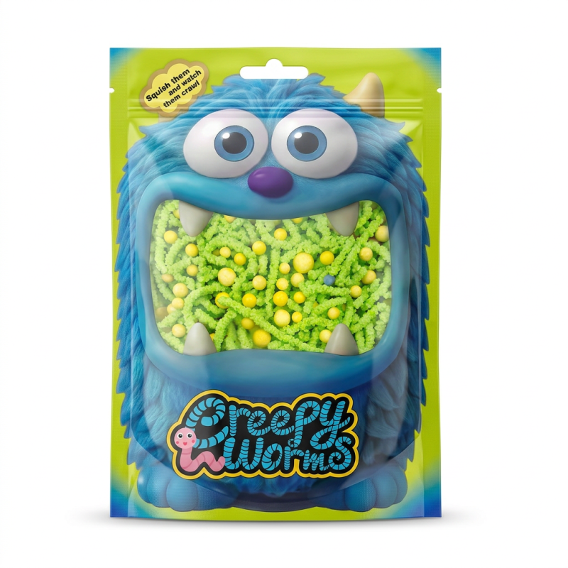 MAGICZNE ROBACZKI DO SZTUCZEK I GIER KREATYWNYCH 3+ ZIELONE CREEPY WORMS
