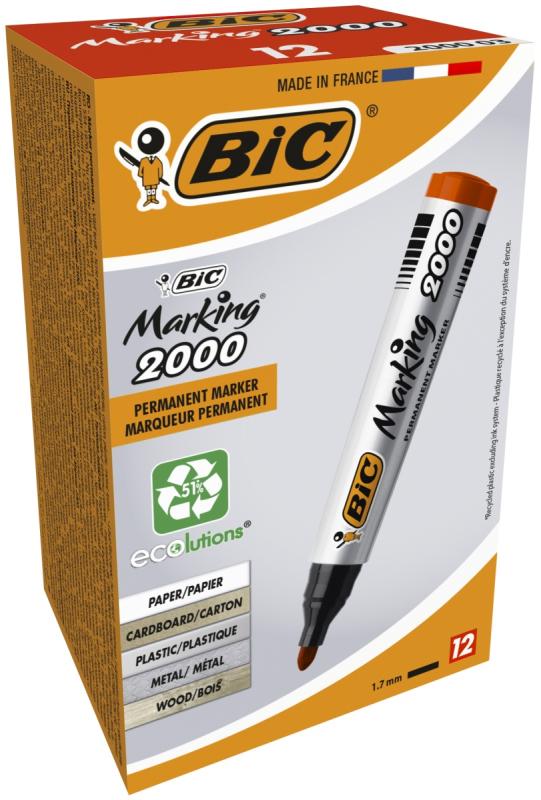 MARKER PERMANENTNY BIC CZERWONY OKRĄGŁY A12