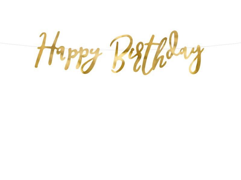 BANER HAPPY BIRTHDAY ZŁOTY 62CM