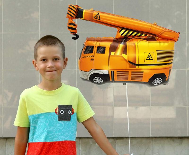 BALON FOLIOWY CIĘŻARÓWKA Z DŹWIGIEM 65X45CM