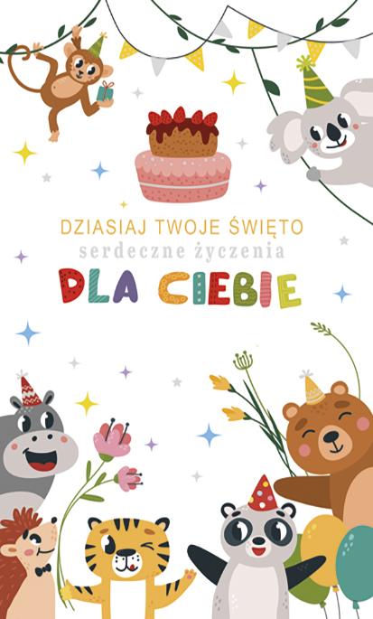 LAURKA ZŁOCONA POLMAK OGÓLNE SERDECZNE ŻYCZENIA DZIECIĘCE