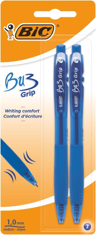 DŁUGOPIS BIC BU 3 GRIP NIEBIESKI A2
