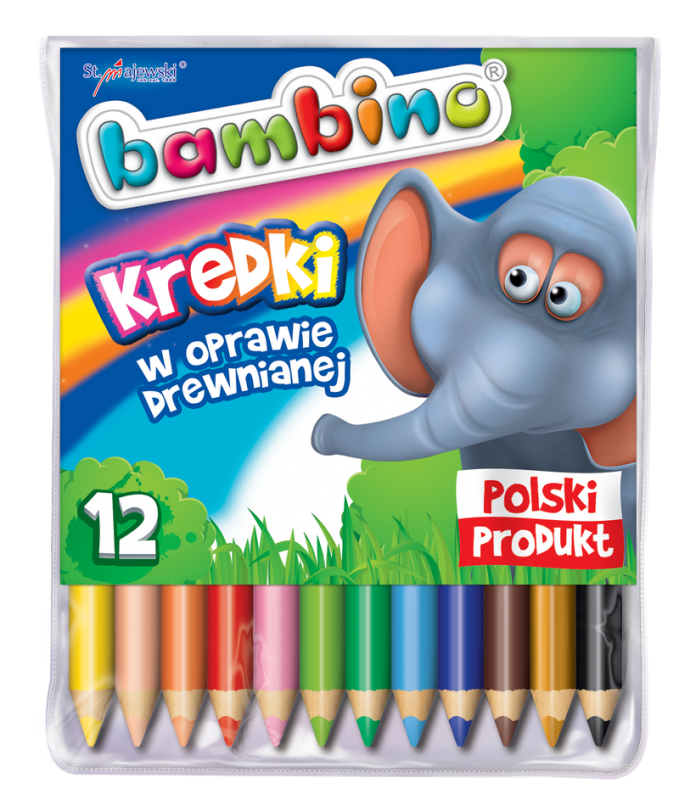 KREDKI BAMBINO 12 DREWNO BEZ TEMPERÓWKI