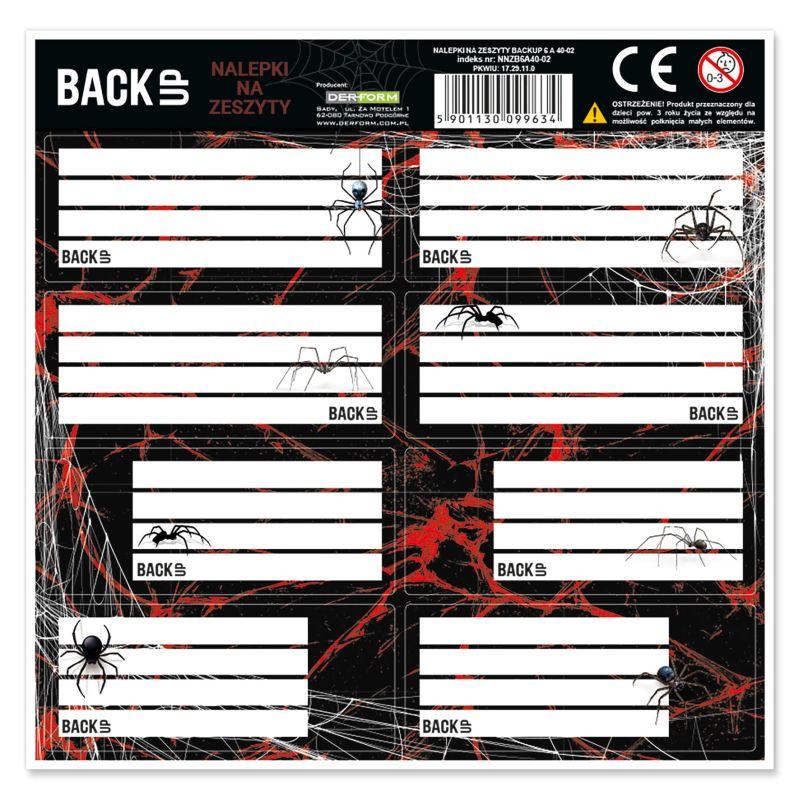 NAKLEJKI NA ZESZYTY BACKUP 6 A 40 A25
