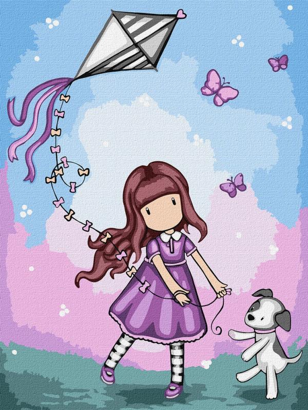 ZESTAW DO MALOWANIA PO NUMERACH KIDS DONT FLY AWAY SANTORO GORJUSS COLLECTION 30X40CM