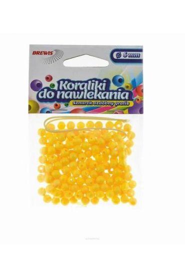 KORALIKI DO NAWLEKANIA 6MM ŻÓŁTE BREWIS
