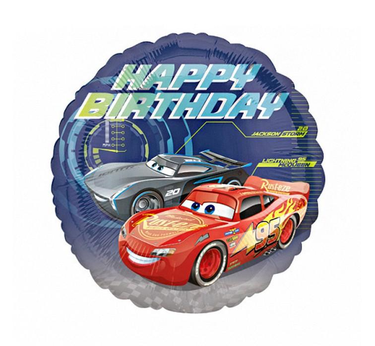 BALON FOLIOWY 18 CARS-HAPPY BIRTHDAY