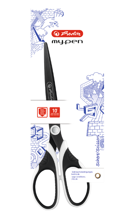 NOZYCZKI 17 CM HERLITZ MY PEN CZARNE