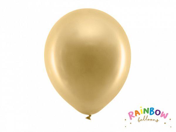 BALONY RAINBOW METALIZOWANE ZŁOTY 30CM A'10