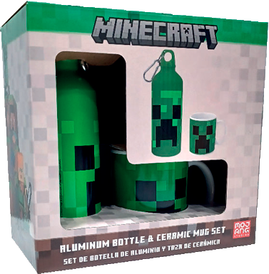 ZESTAW KUBEK+BUTELKA 500ML MINECRAFT