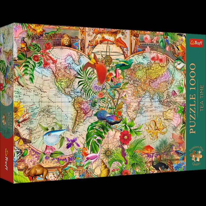 PUZZLE 1000 TREFL TEA TIME ANTYCZNA MAPA ŚWIATA PREMIUM PLUS