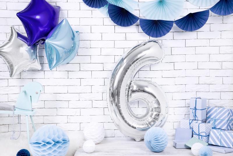 BALON FOLIOWY 6 86CM SREBRNY