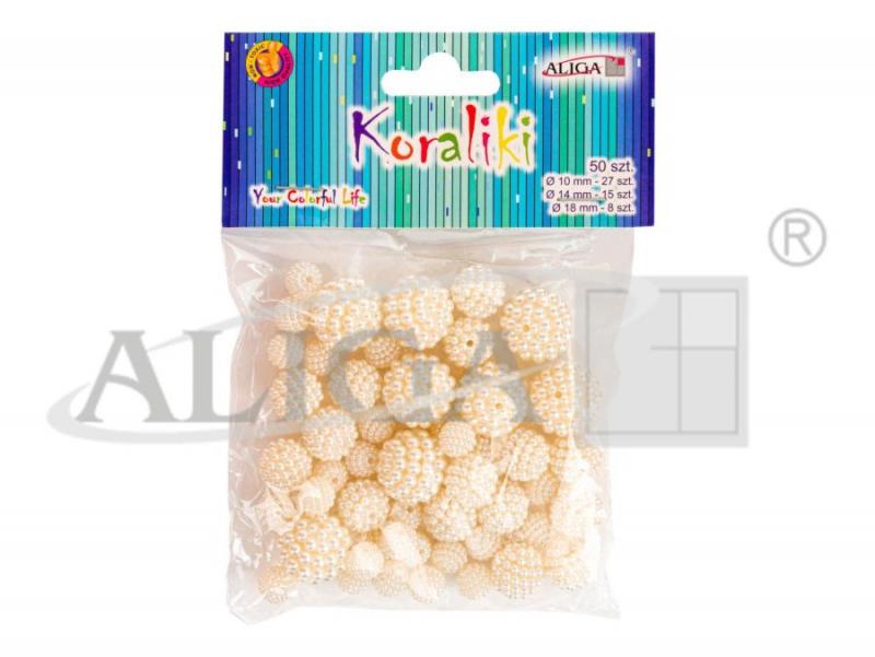 KORALIKI PLASTIKOWE PERŁOWE MIX A50 PJ-0620
