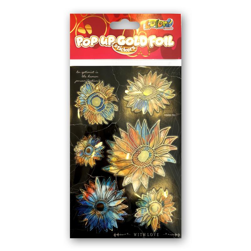 NAKLEJKI GOLD FOIL HMBS-702 SUNFLOWERS PENMATE KOLORI