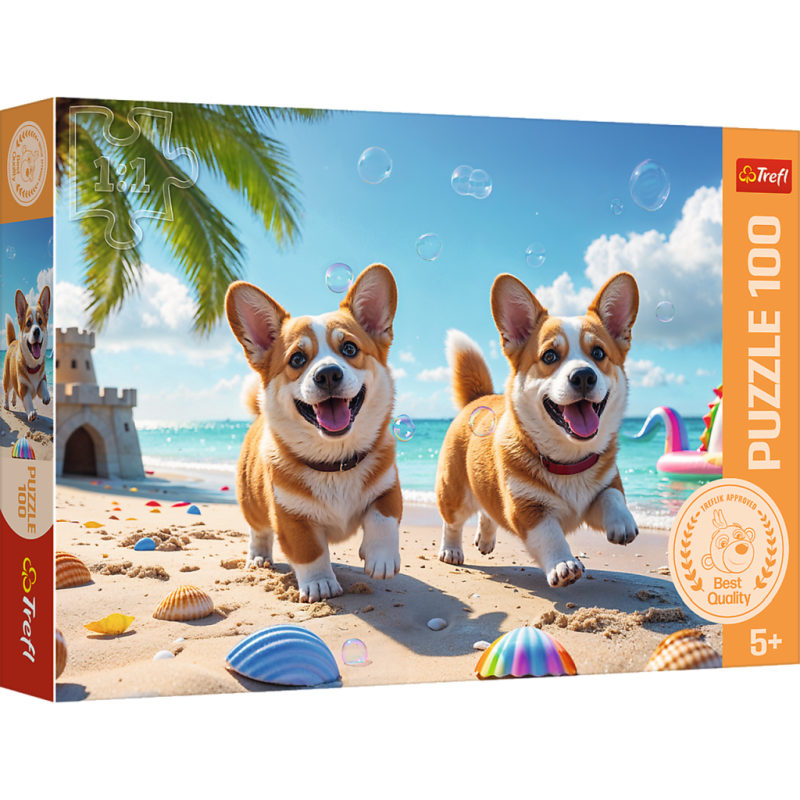 PUZZLE 100 TREFL CORGI PIESEK RODZINA TREFLIKÓW