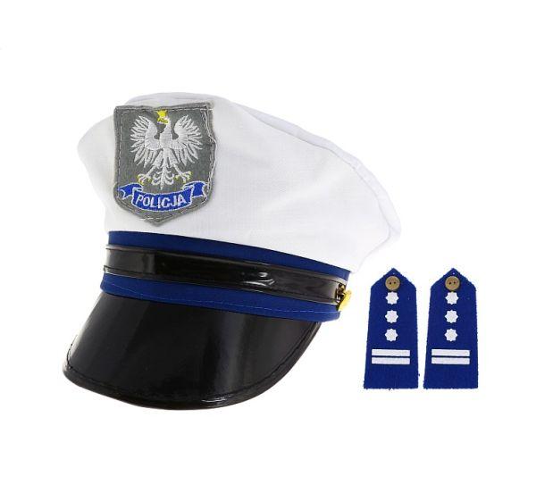CZAPKA POLICJANTA Z PAGONAMI