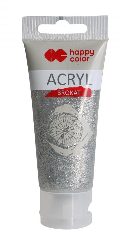 BROKAT AKRYLOWY 60ML SREBRNY HAPPY COLOR