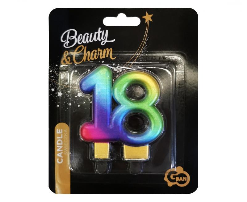 ŚWIECZKA B&C CYFERKA 18 GALAXY 7,5CM