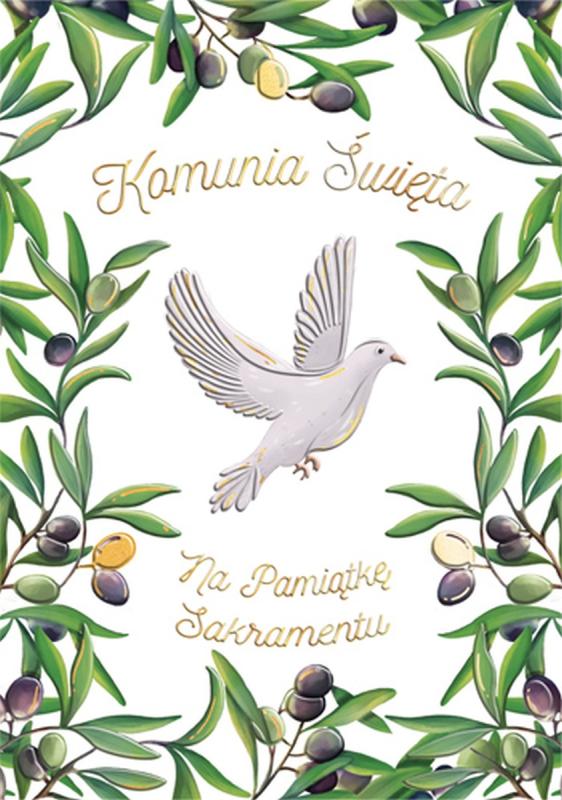 KARNET A5 KOMUNIA GOŁĄB Z OLIWKAMI