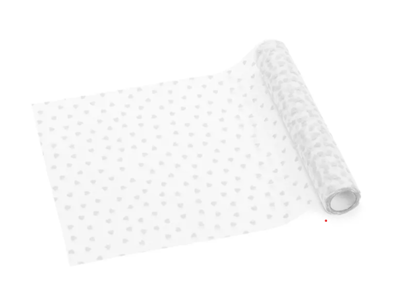 BIEŻNIK TIULOWY SERCA BIAŁY 0,36X9M WALENTYNKI