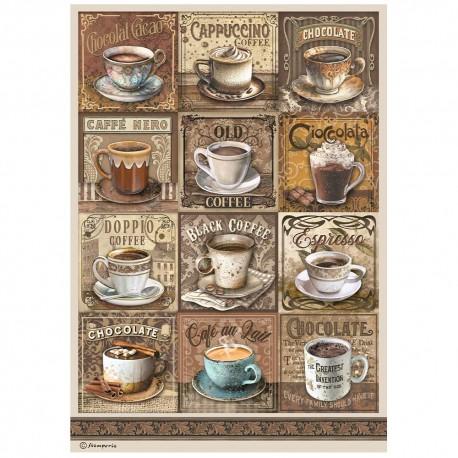 PAPIER RYŻOWY A4 COFFE & CHOCOLATE 12 FILIŻANEK