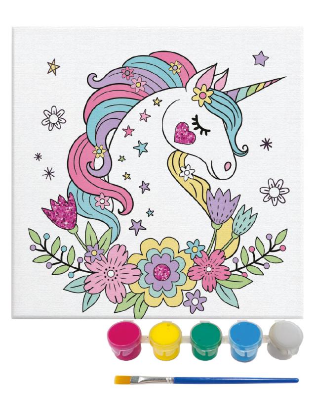 ZESTAW DO MALOWANIA CANVAS UNICORN KWIATY