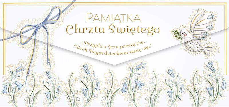 KOPERTA CHRZEST GOŁĄB NIEBIESKI