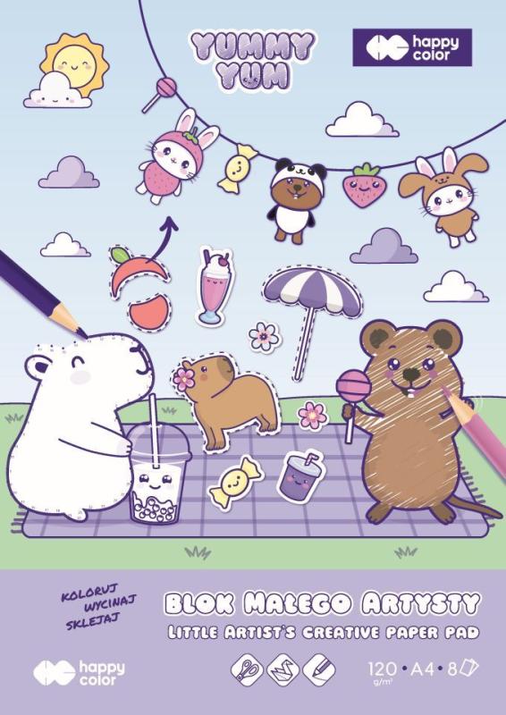 BLOK MAŁEGO ARTYSTY A4/8 KAPIBARA YUMMY YUM 120G/M2 HAPPY COLOR
