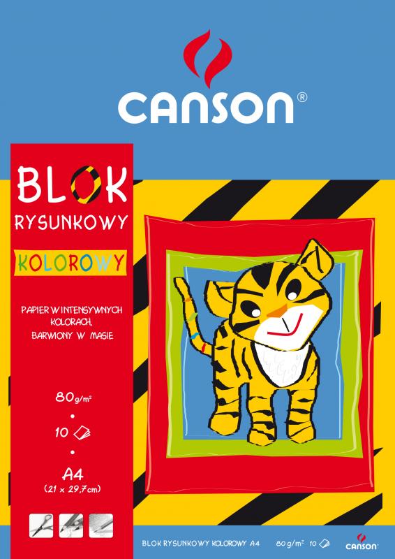 BLOK RYSUNKOWY A4/10 KOLOR CANSON 80G TYGR