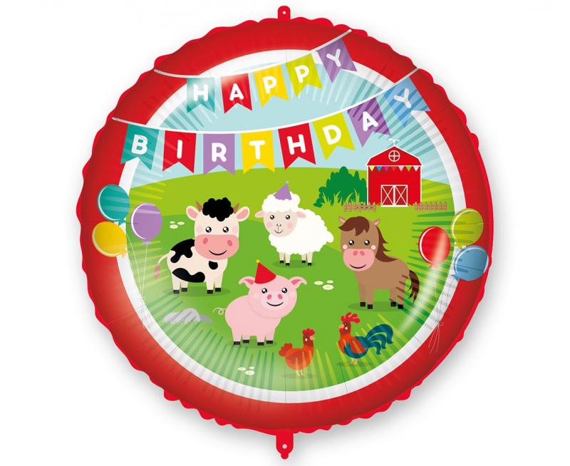 BALON FOLIOWY 18' 'HAPPY BIRTHDAY FARMYARD'