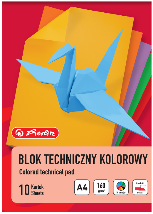 BLOK TECHNICZNY A4/10 HERLITZ 160G KOLOR