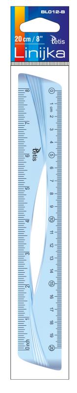 LINIJKA 20CM NIEBIESKA A/30 TETIS